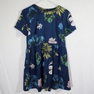 Topshop silky floral sunflower babydoll dress